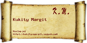 Kukity Margit névjegykártya